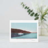 Uitzicht van Steamer Whisper op het meer Briefkaart (Staand voorkant)