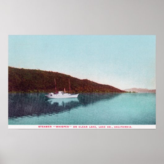 Uitzicht van Steamer Whisper op het meer Poster (Voorkant)