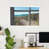 Uitzicht van Stinson Beach Snack Bar Window Poster (Thuiskantoor)