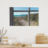 Uitzicht van Stinson Beach Snack Bar Window Poster (Keuken)