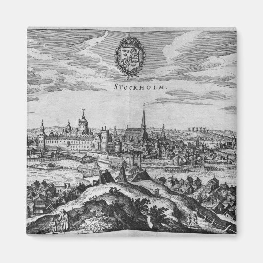 Uitzicht van Stockholm Magneet (Voorkant)