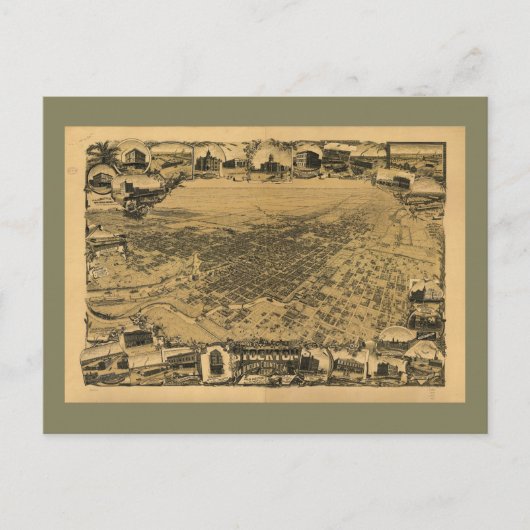 Uitzicht van Stockton, Californië (1895) Briefkaart (Voorkant)
