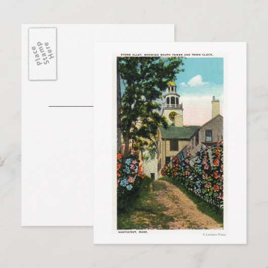 Uitzicht van Stone Alley van South Tower and Town  Briefkaart (Voorkant / Achterkant)