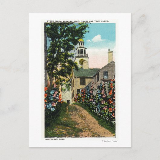 Uitzicht van Stone Alley van South Tower and Town Briefkaart (Voorkant)