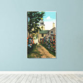 Uitzicht van Stone Alley van South Tower and Town Canvas Afdruk (Insitu (Houten vloer))