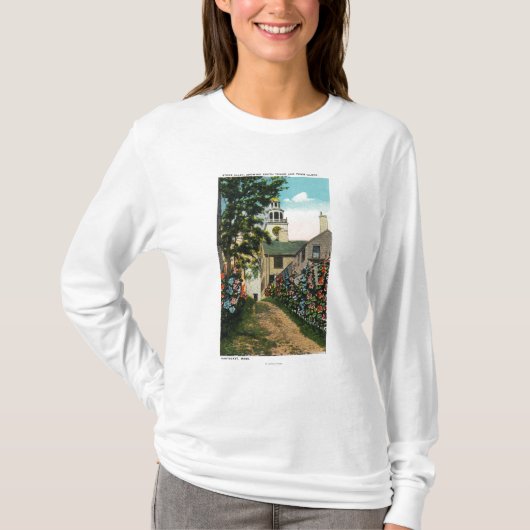 Uitzicht van Stone Alley van South Tower and Town T-shirt (Voorkant)