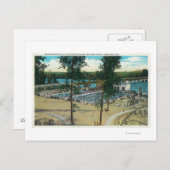 Uitzicht van strand-zwempools briefkaart (Voorkant / Achterkant)