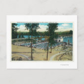 Uitzicht van  strand-zwempools briefkaart (Voorkant)