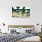 Uitzicht van strand-zwempools canvas afdruk (Insitu (Slaapkamer))
