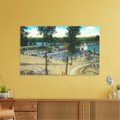 Uitzicht van strand-zwempools canvas afdruk (Insitu (Woonkamer))