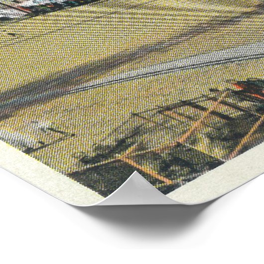 Uitzicht van  strand-zwempools poster (Hoek)