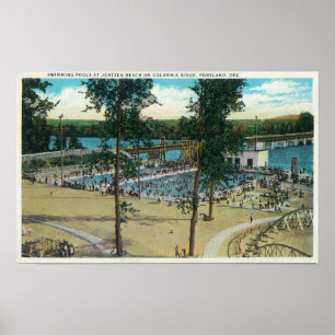 Uitzicht van  strand-zwempools poster