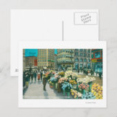 Uitzicht van Street Flower Venders Briefkaart (Voorkant / Achterkant)