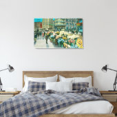 Uitzicht van Street Flower Venders Canvas Afdruk (Insitu (Slaapkamer))