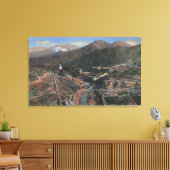 Uitzicht van stuwdammen tijdens de bouw canvas afdruk (Insitu (Woonkamer))