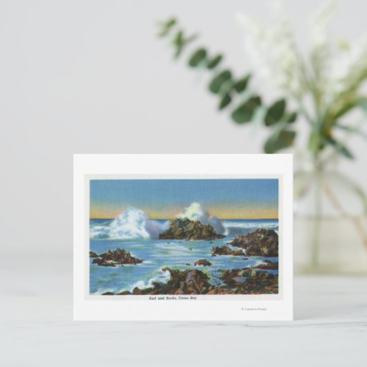 Uitzicht van Surf langs de rots Briefkaart (Staand voorkant)