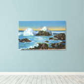 Uitzicht van Surf langs de rots Canvas Afdruk (Insitu (Houten vloer))