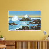 Uitzicht van Surf langs de rots Canvas Afdruk (Insitu (Woonkamer))