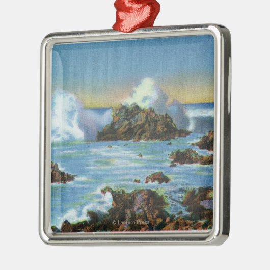 Uitzicht van Surf langs de rots Metalen Ornament (Links)