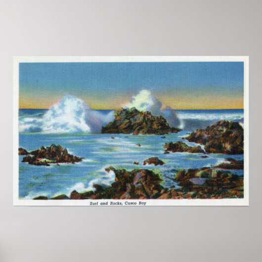 Uitzicht van Surf langs de rots Poster (Voorkant)