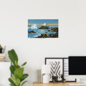 Uitzicht van Surf langs de rots Poster (Thuiskantoor)