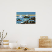 Uitzicht van Surf langs de rots Poster (Keuken)