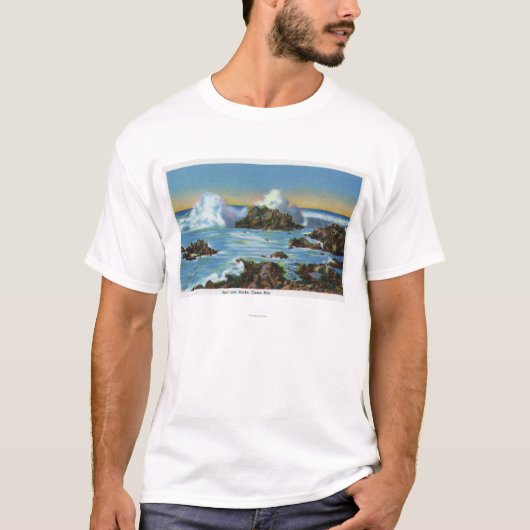 Uitzicht van Surf langs de rots T-shirt (Voorkant)