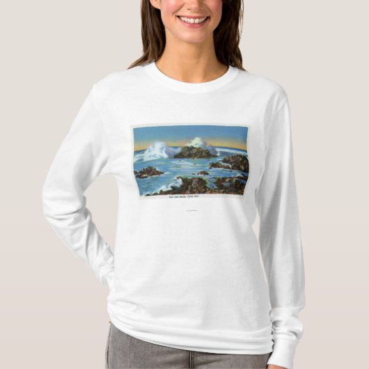 Uitzicht van Surf langs de rots T-shirt (Voorkant)