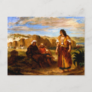 Uitzicht van Tangier met twee zittende Arabieren Briefkaart