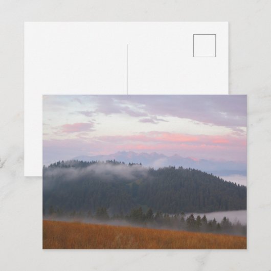 Uitzicht van Tatras bij zonsopgang poster Briefkaart (Voorkant / Achterkant)