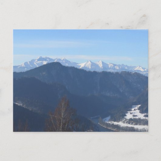 Uitzicht van Tatras uit Beskids Briefkaart (Voorkant)