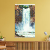 Uitzicht van Taughannock-Herfsten van de onderkant Canvas Afdruk (Insitu (Woonkamer))