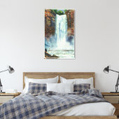 Uitzicht van Taughannock-Herfsten van de onderkant Canvas Afdruk (Insitu (Slaapkamer))