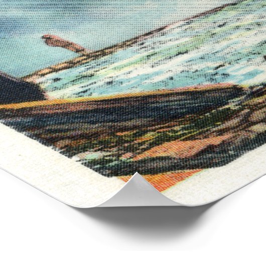 Uitzicht van Taughannock-Herfsten van de onderkant Poster (Hoek)