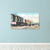 Uitzicht van Telegraph Ave met paardenkarren Canvas Afdruk (Insitu (Houten vloer))