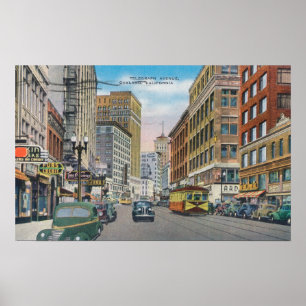 Uitzicht van Telegraph AveOakland, CA Poster