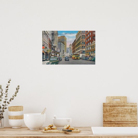 Uitzicht van Telegraph AveOakland, CA Poster (Keuken)