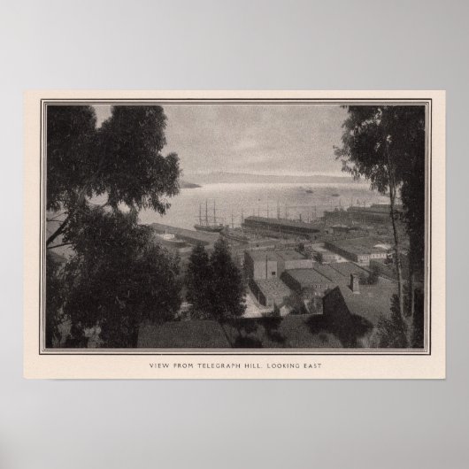 Uitzicht van Telegraph Hill, naar het oosten geric Poster (Voorkant)