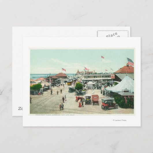 Uitzicht van Tent City en Amusement Plaza Briefkaart (Voorkant / Achterkant)