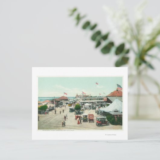 Uitzicht van Tent City en Amusement Plaza Briefkaart (Staand voorkant)