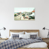 Uitzicht van Tent City en Amusement Plaza Canvas Afdruk (Insitu (Slaapkamer))