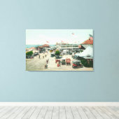 Uitzicht van Tent City en Amusement Plaza Canvas Afdruk (Insitu (Houten vloer))