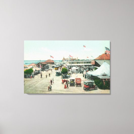 Uitzicht van Tent City en Amusement Plaza Canvas Afdruk (Voorkant)