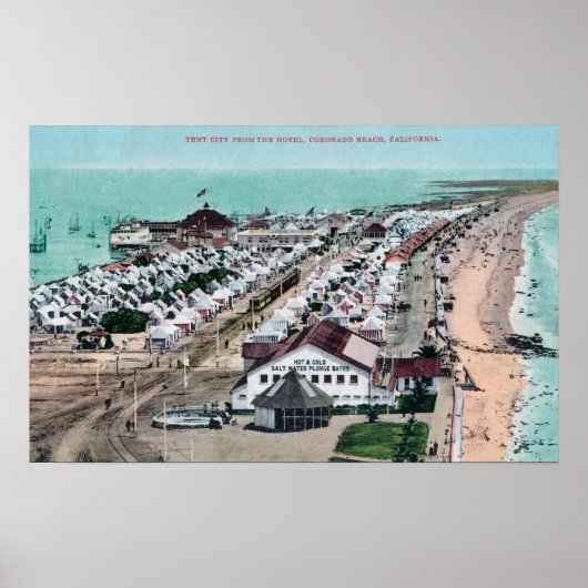 Uitzicht van Tent City uit Hotel del Coronado Poster (Voorkant)