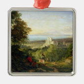 Uitzicht van Terracina en Monte Circeo, 1833 Metalen Ornament (Voorkant)