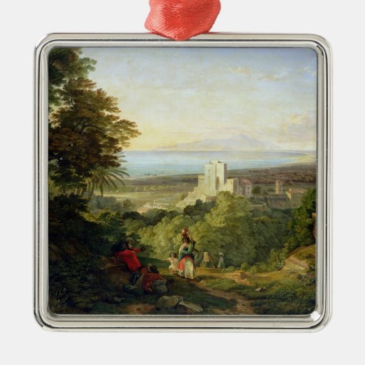 Uitzicht van Terracina en Monte Circeo, 1833 Metalen Ornament (Voorkant)