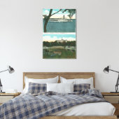 Uitzicht van Ticonderoga Steamer en bruikbaar Chas Canvas Afdruk (Insitu (Slaapkamer))