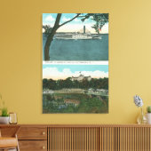 Uitzicht van Ticonderoga Steamer en bruikbaar Chas Canvas Afdruk (Insitu (Woonkamer))