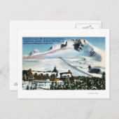 Uitzicht van Timberline Lodge, Mt Hood in de winte Briefkaart (Voorkant / Achterkant)