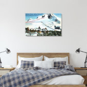 Uitzicht van Timberline Lodge, Mt Hood in de winte Canvas Afdruk (Insitu (Slaapkamer))